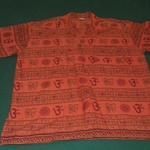 Men's Orange Casual Button Down Shirt